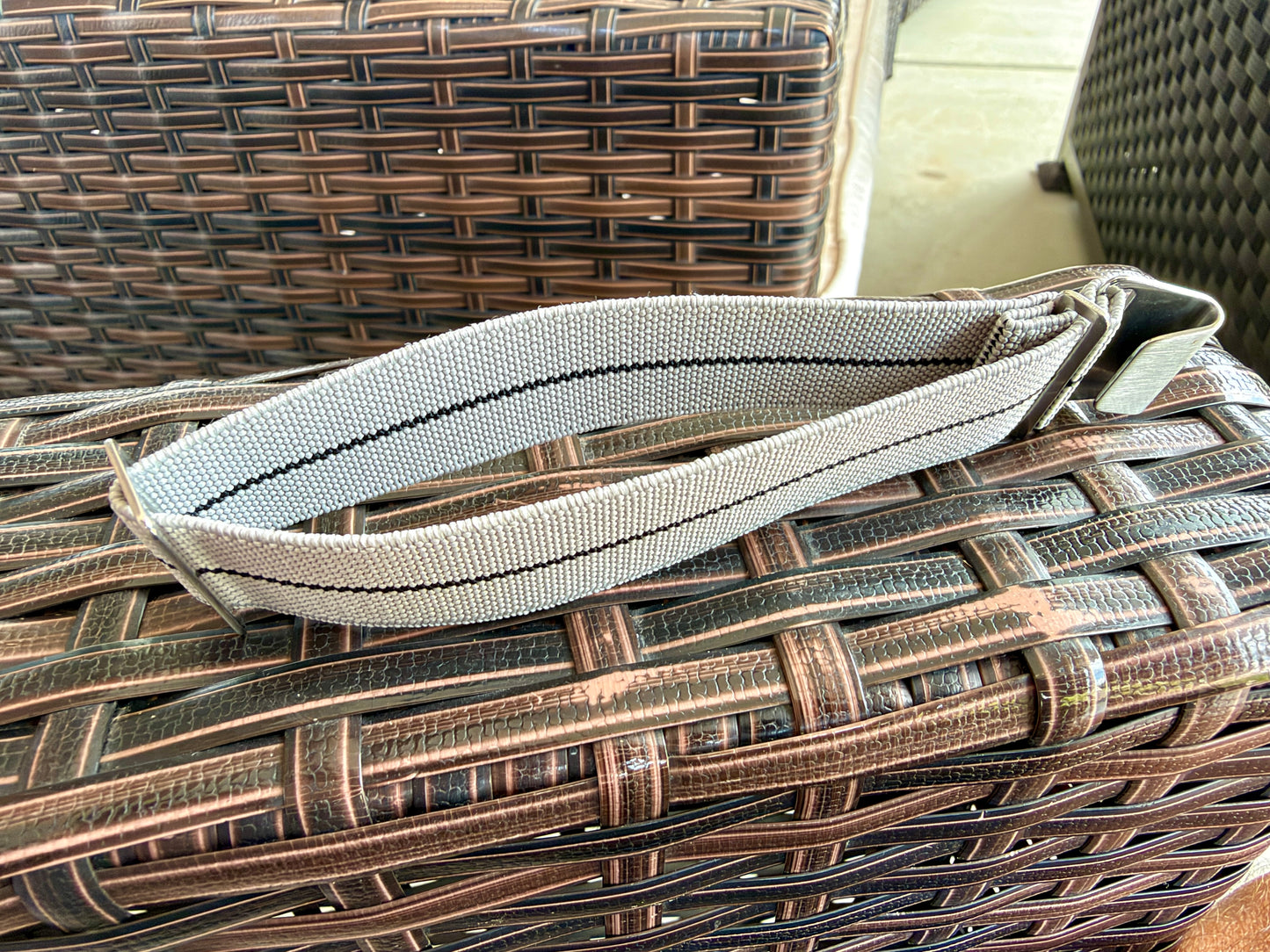 Marine Flex Elastic Watch Strap | Gray with Black Stripe | Premium 22mm NATO Style