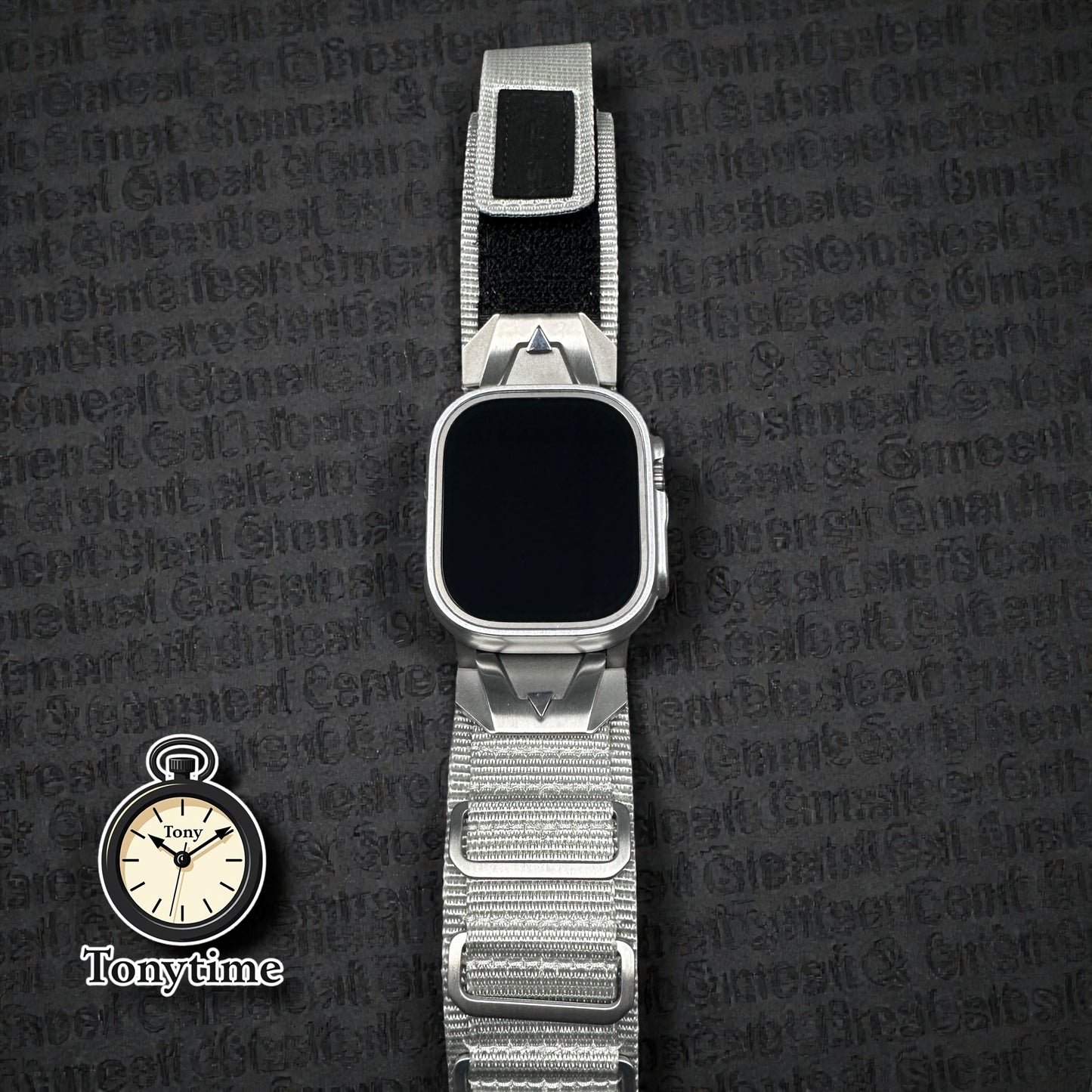 Apple Watch Ultra Modification Kit Summit Series – Nylon Strap + Silver Hardware band