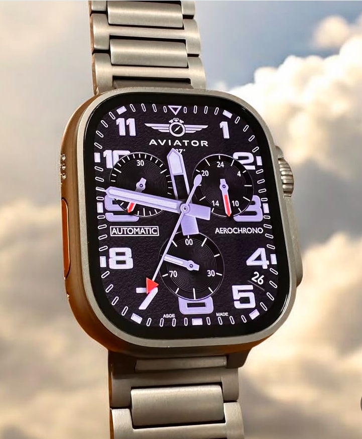 AviatorCo® AeroChrono – Aviation-Inspired Apple Watch Face (Clockology)