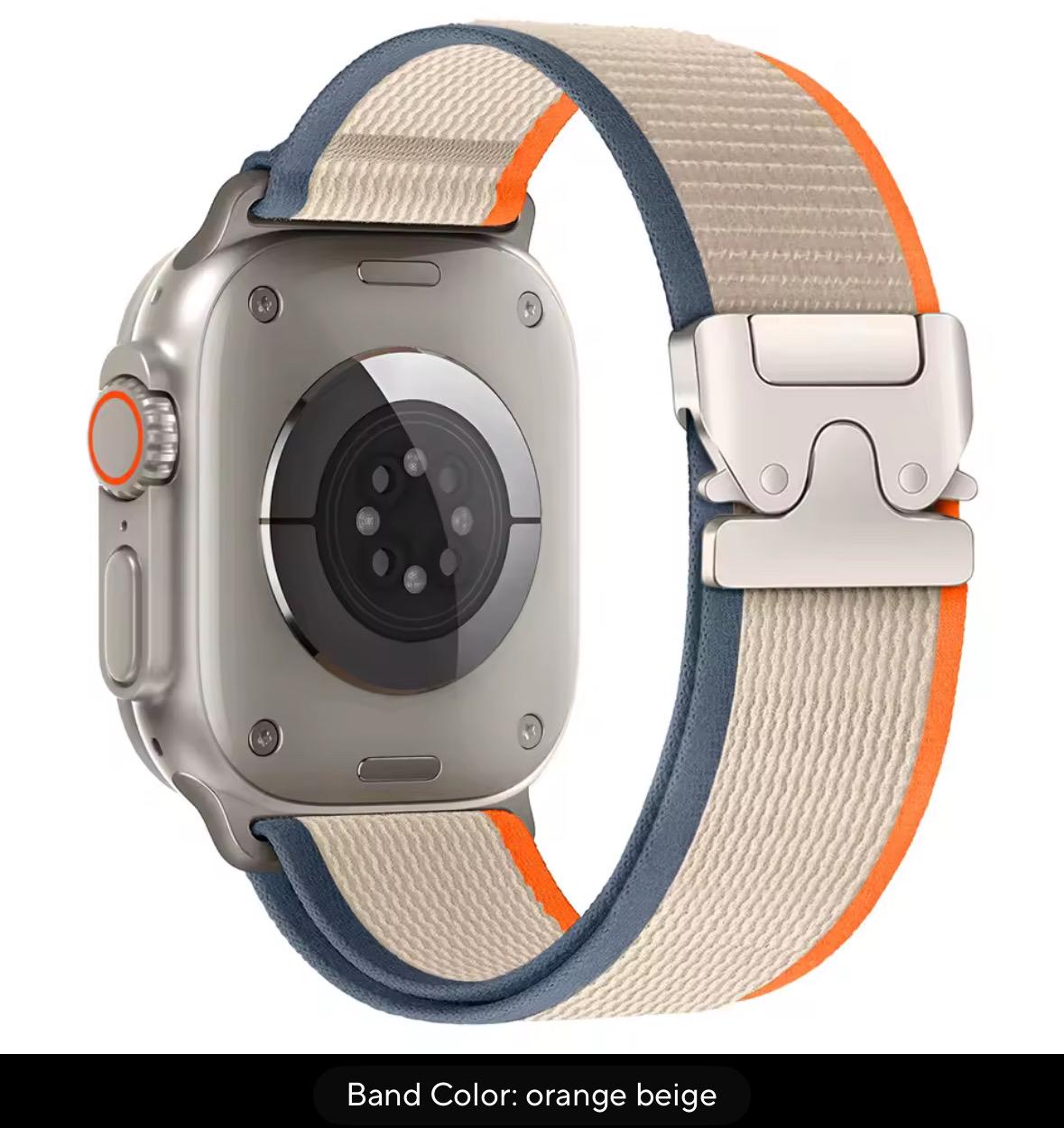 Elastic Nylon Apple Watch Band: Parachute Buckle, Two Tone Design