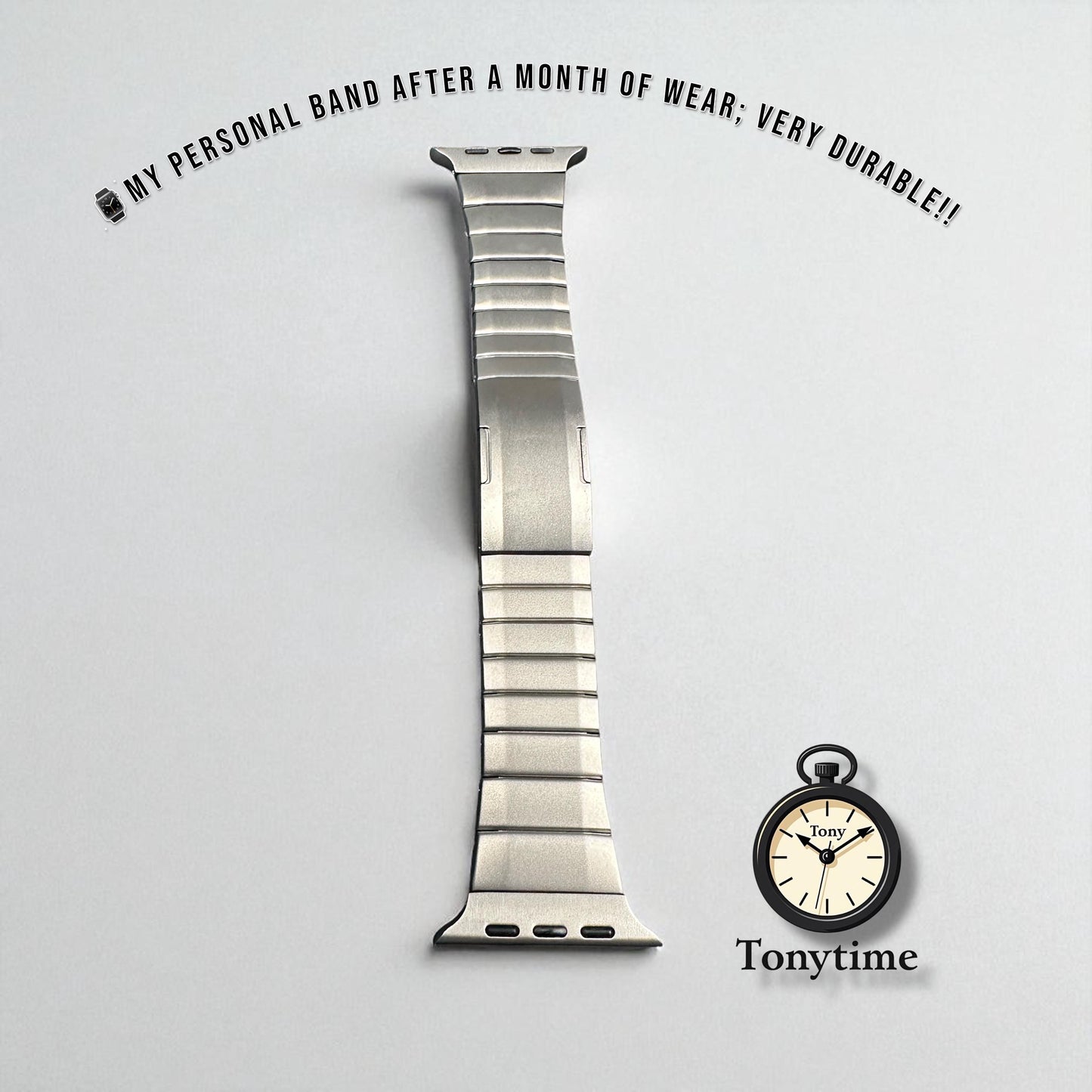 Stainless Steel Apple Watch Band: Tool-Free Sizing, Fold Deployant Clasp