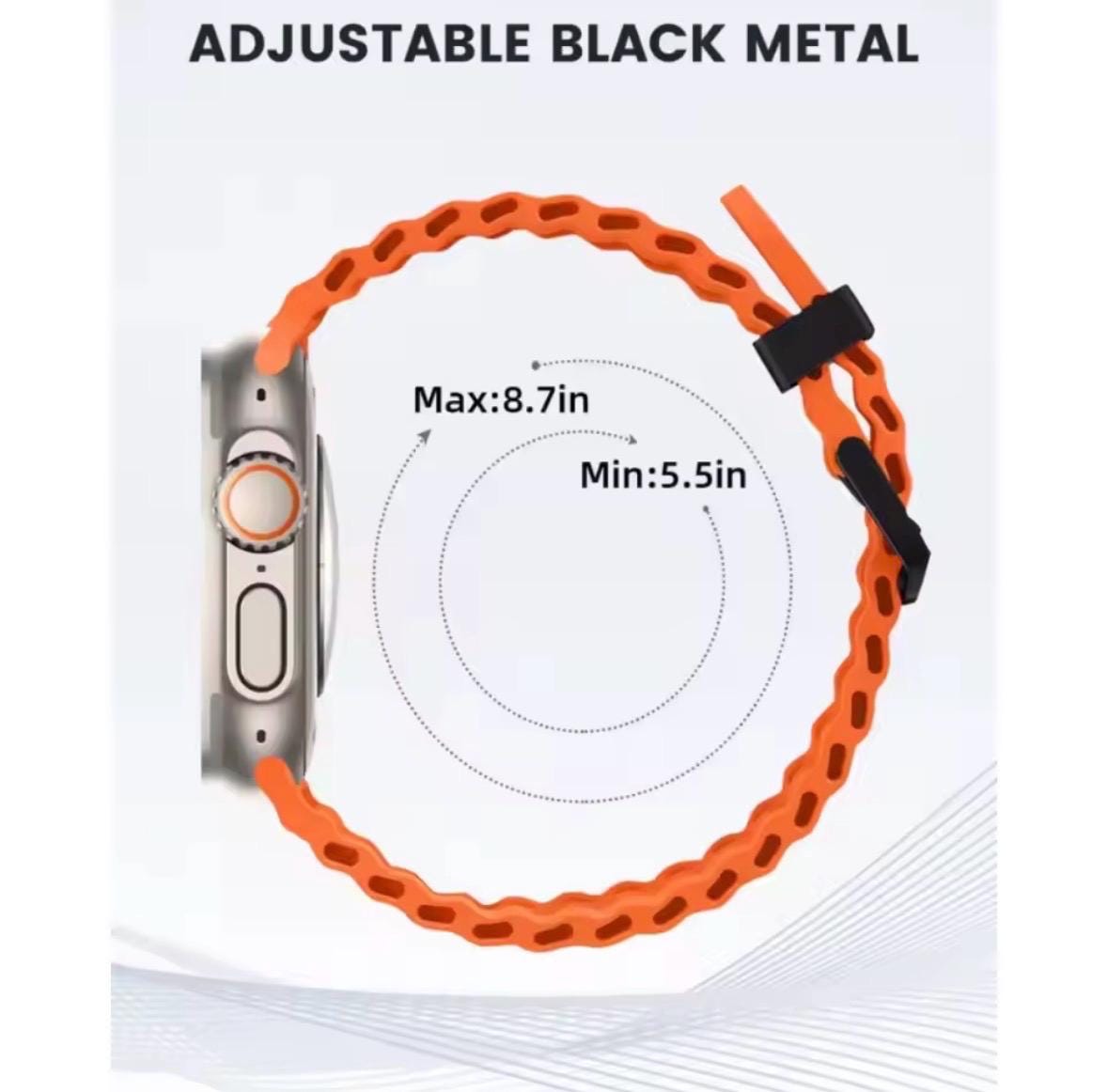 Silicone Comfortable Sport Band for Apple Watch: Ultra, SE, Series 2 to 10