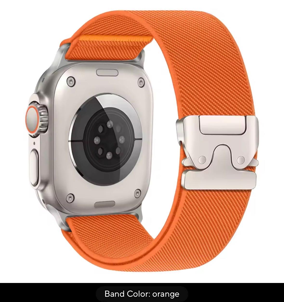 Elastic Apple Watch Band: Parachute Buckle, Stretchy Nylon (38/40/41mm)