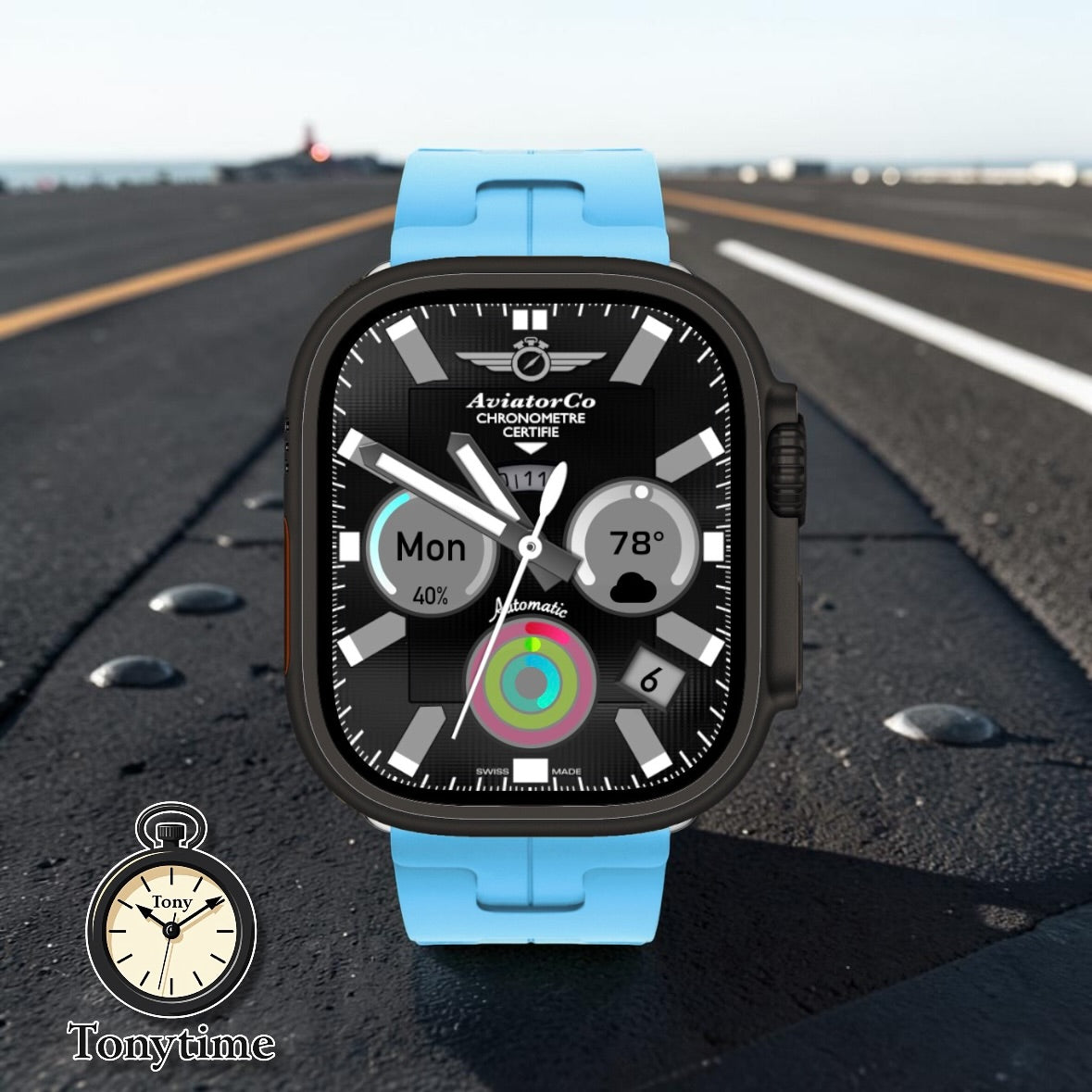 AviatorCo Black Raven Apple Watch Face: Enhanced Smartwatch Watch Face for Clockology