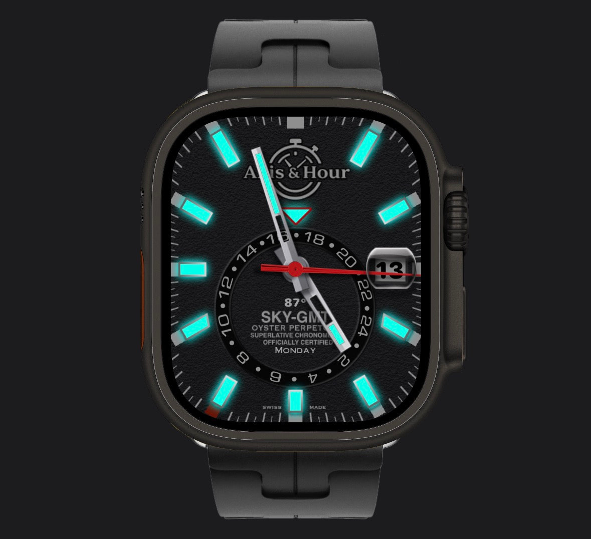 Axis & Hour Sky GMT Apple Watch Face (Clockology)