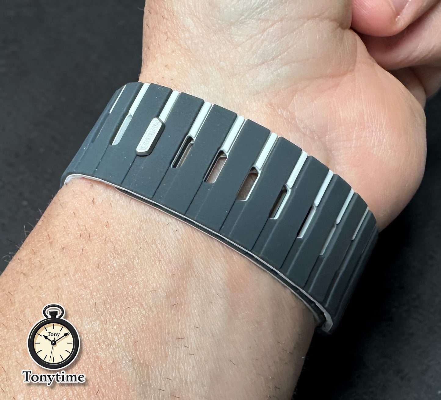 AeroFlex Gunmetal Piano Modification Kit Apple Watch Ultra 49mm Custom Blue Sport Band + Hard Case with Screen Protector
