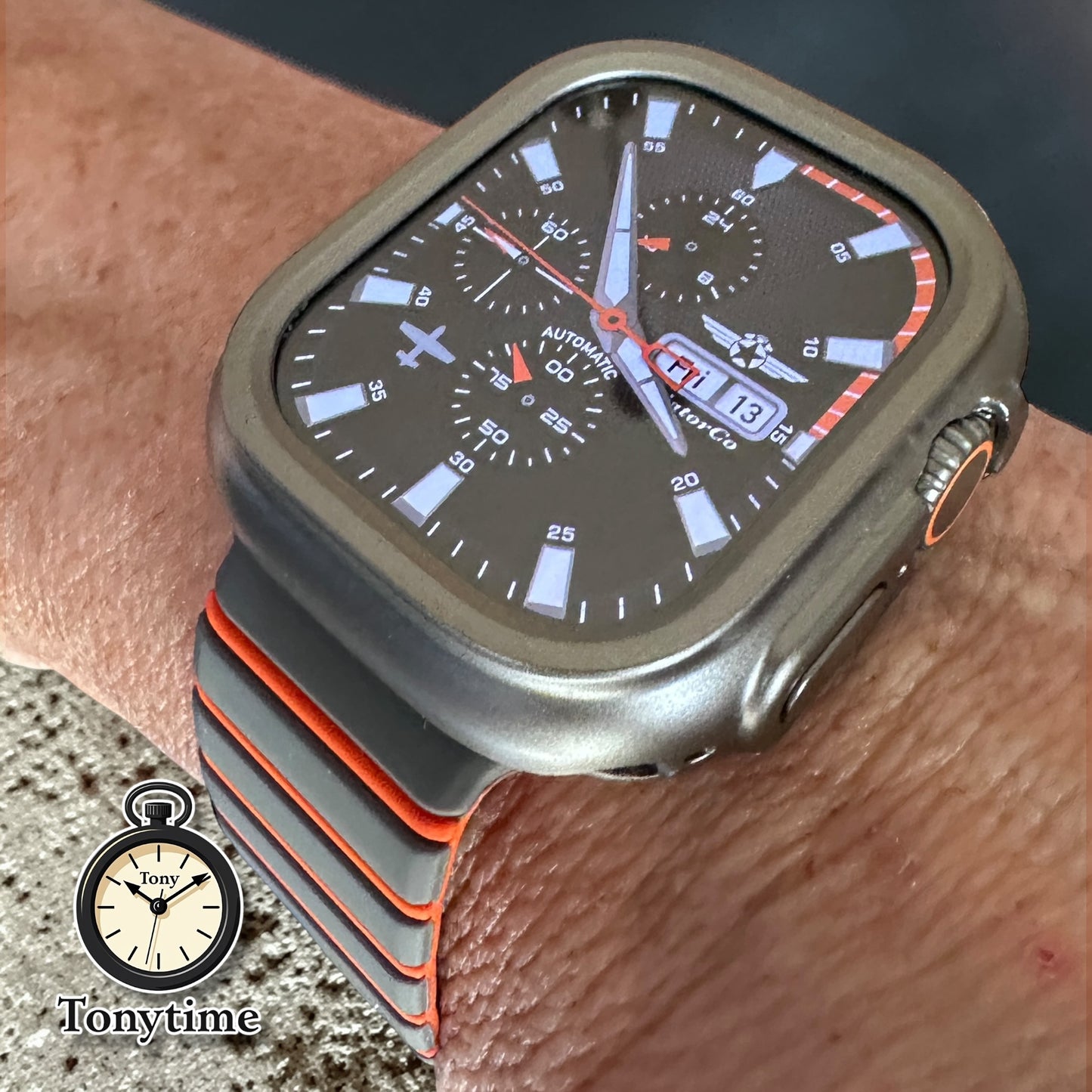 Afterburner Core Ultra Modification Kit for Apple Watch Ultra – Tactical Gray Orange case