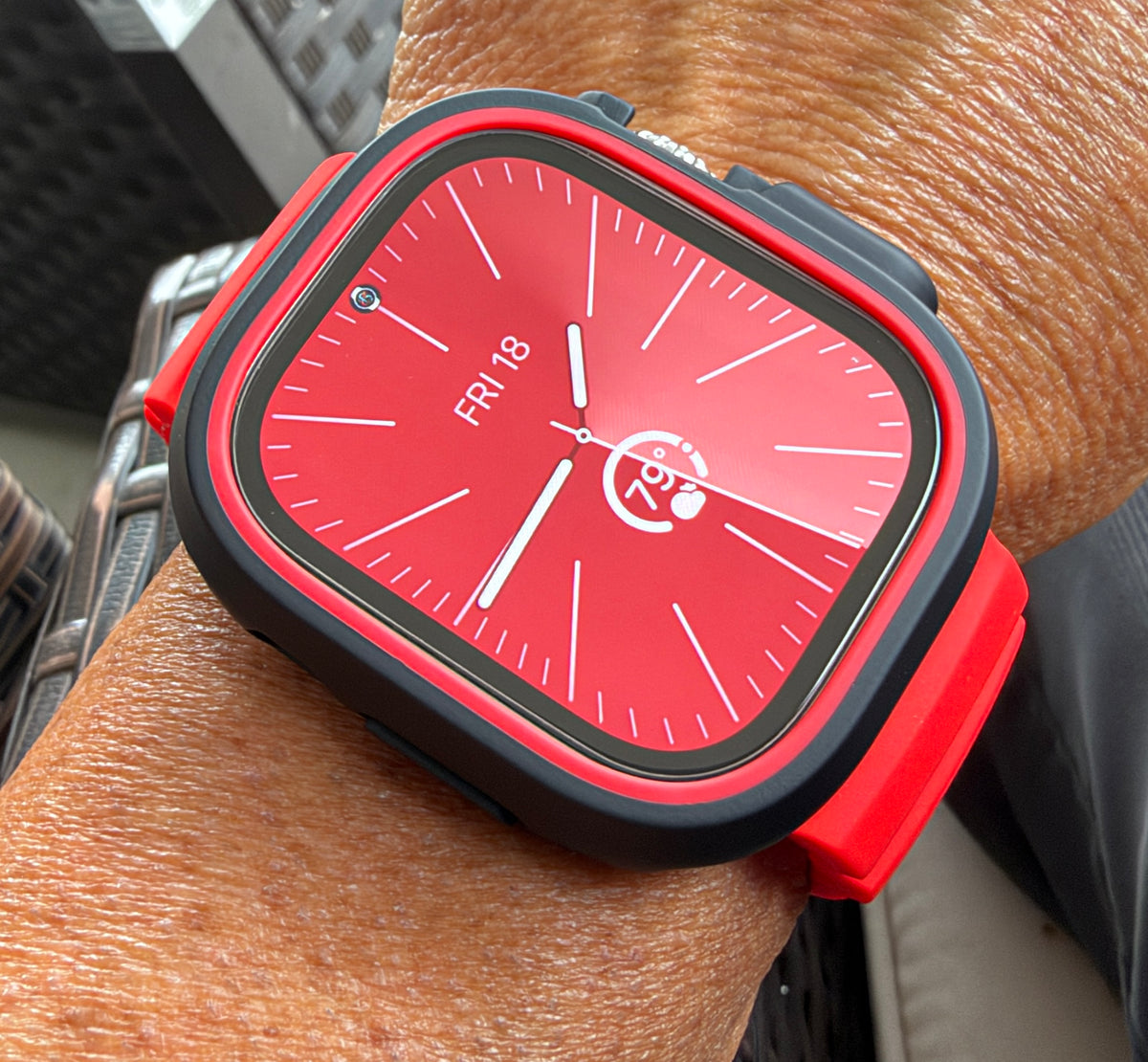 Crimson Core Mod Kit for Apple Watch Ultra 49mm Red Band Black Case Red Bezel