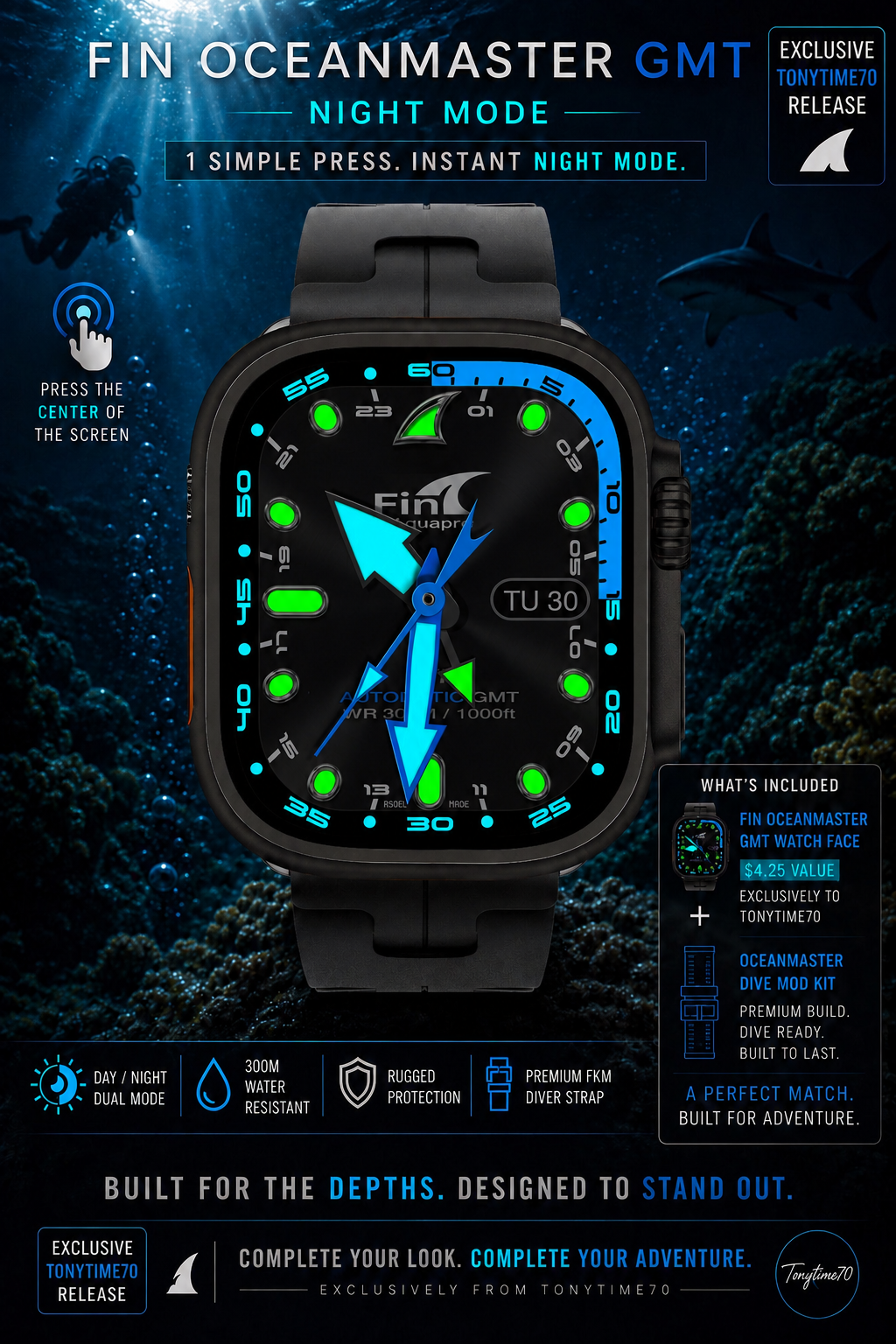 Fin Oceanmaster GMT Premium Watch Face for Clockology