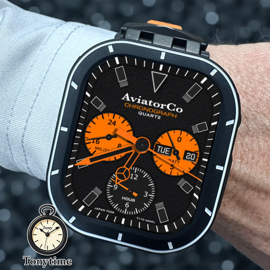 AviatorCo 1975 Quartz Vintage – Chronograph Watch Face for Apple Watch and Clockology