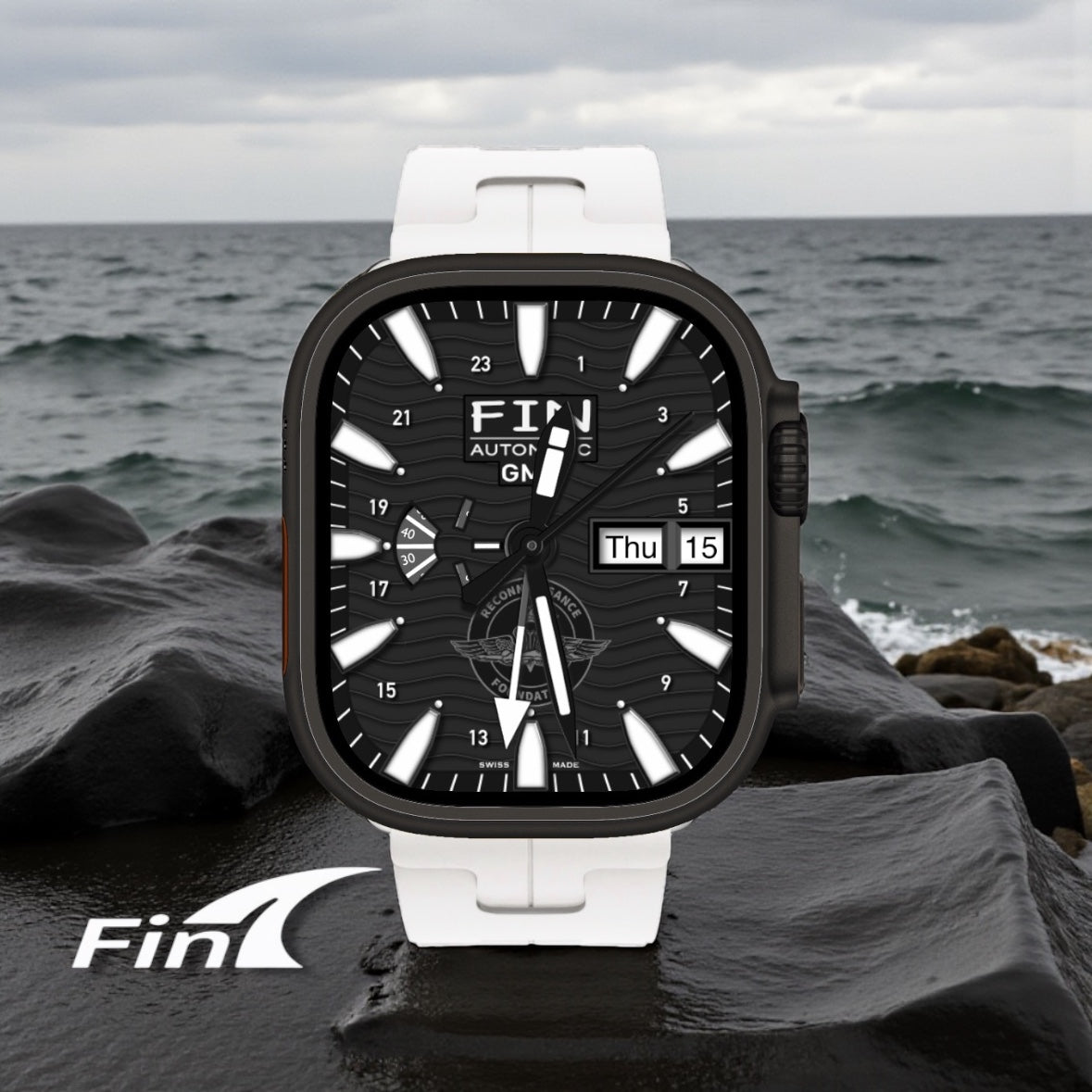 Fin Reconnaissance GMT Watch Face – 24-Hour Tool Watch Design for Apple Watch Ultra & Series