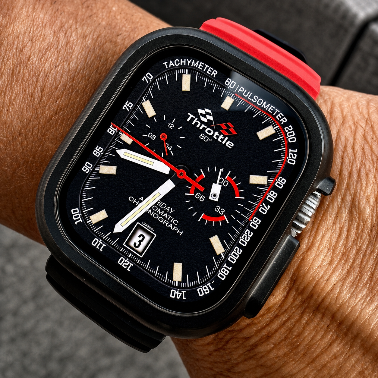 Throttle Performance Armor Mod Kit for Apple Watch Ultra | 2 Premium Bands + Glass Screen Protector