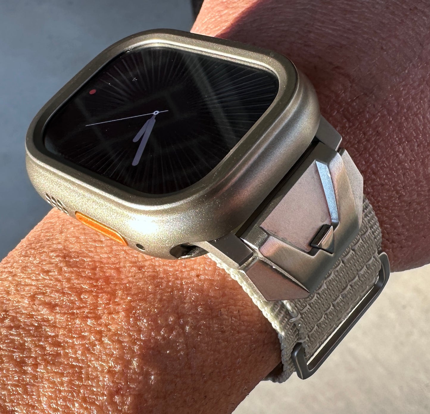 Summit Ridge Modification Kit For Apple Watch Ultra 49mm-Titanium Style Case +Rugged Band