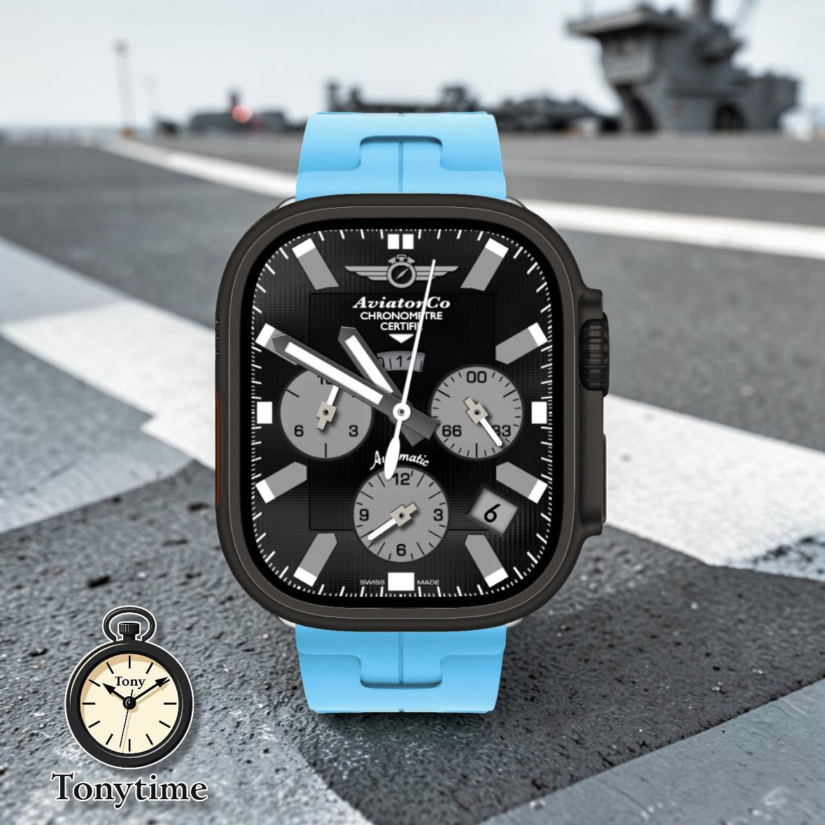 AviatorCo Black Raven Apple Watch Face: Enhanced Smartwatch Watch Face for Clockology
