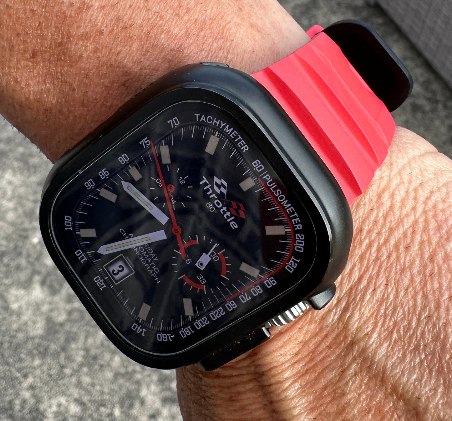 Throttle Performance Armor Mod Kit for Apple Watch Ultra | 2 Premium Bands + Glass Screen Protector