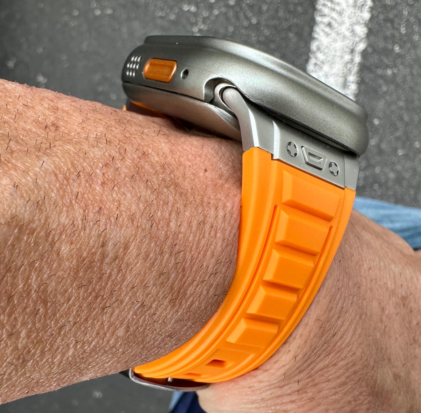 Titan Vector Modification Kit Pro Edition Apple Watch Ultra 49mm Case + Orange Band +B.Fly Clasp