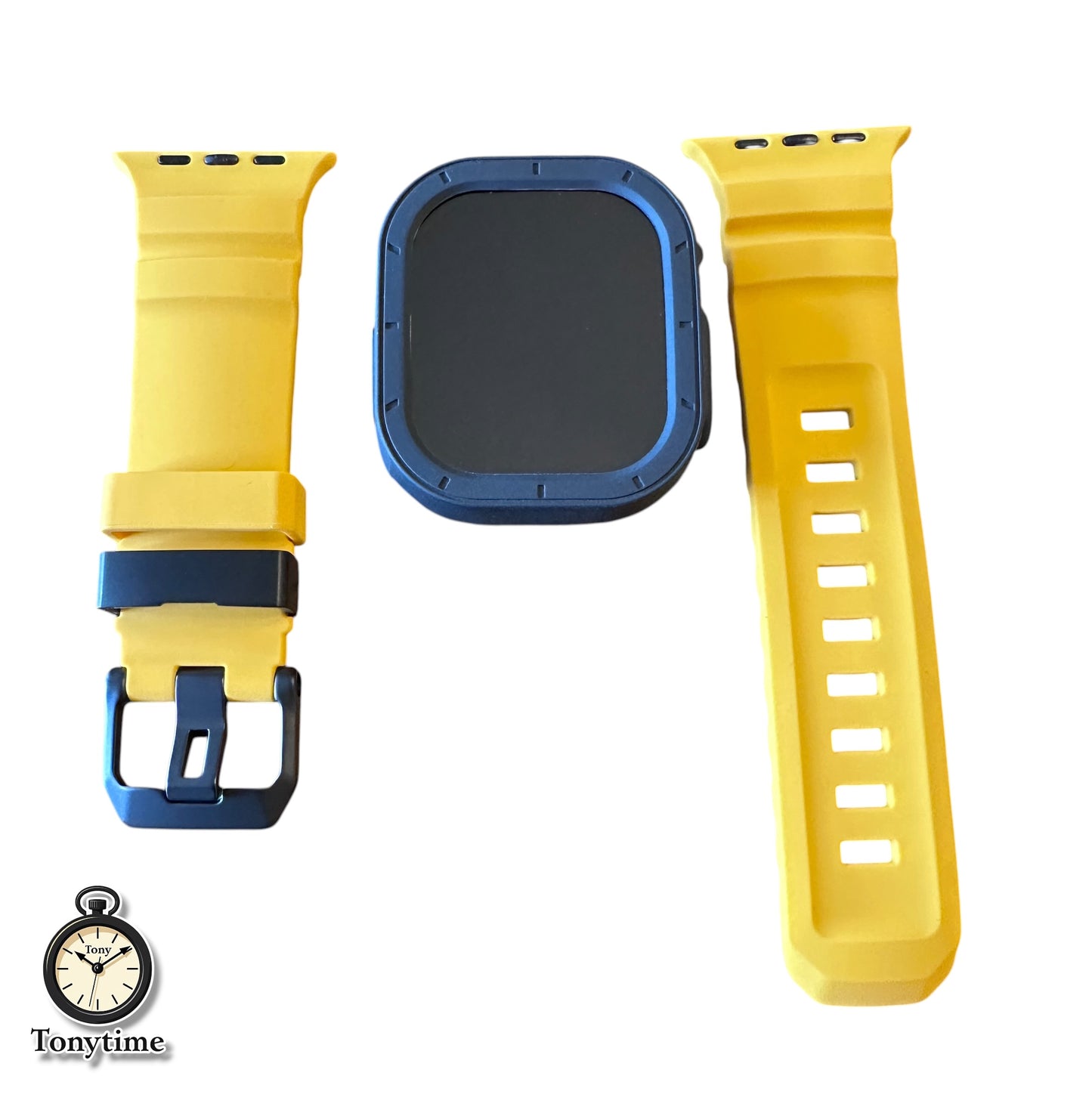 Hazard Tactical Modification Kit Apple Watch Ultra 49mm Yellow Rugged Band Black TPU Case