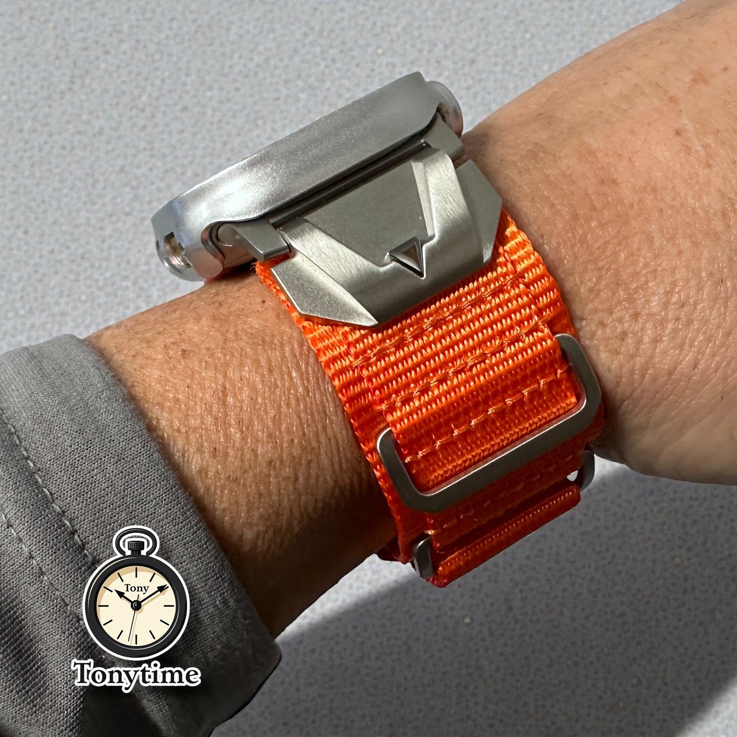 Apple Watch Ultra Modification Kit Summit Series – Nylon Strap + Silver Hardware band