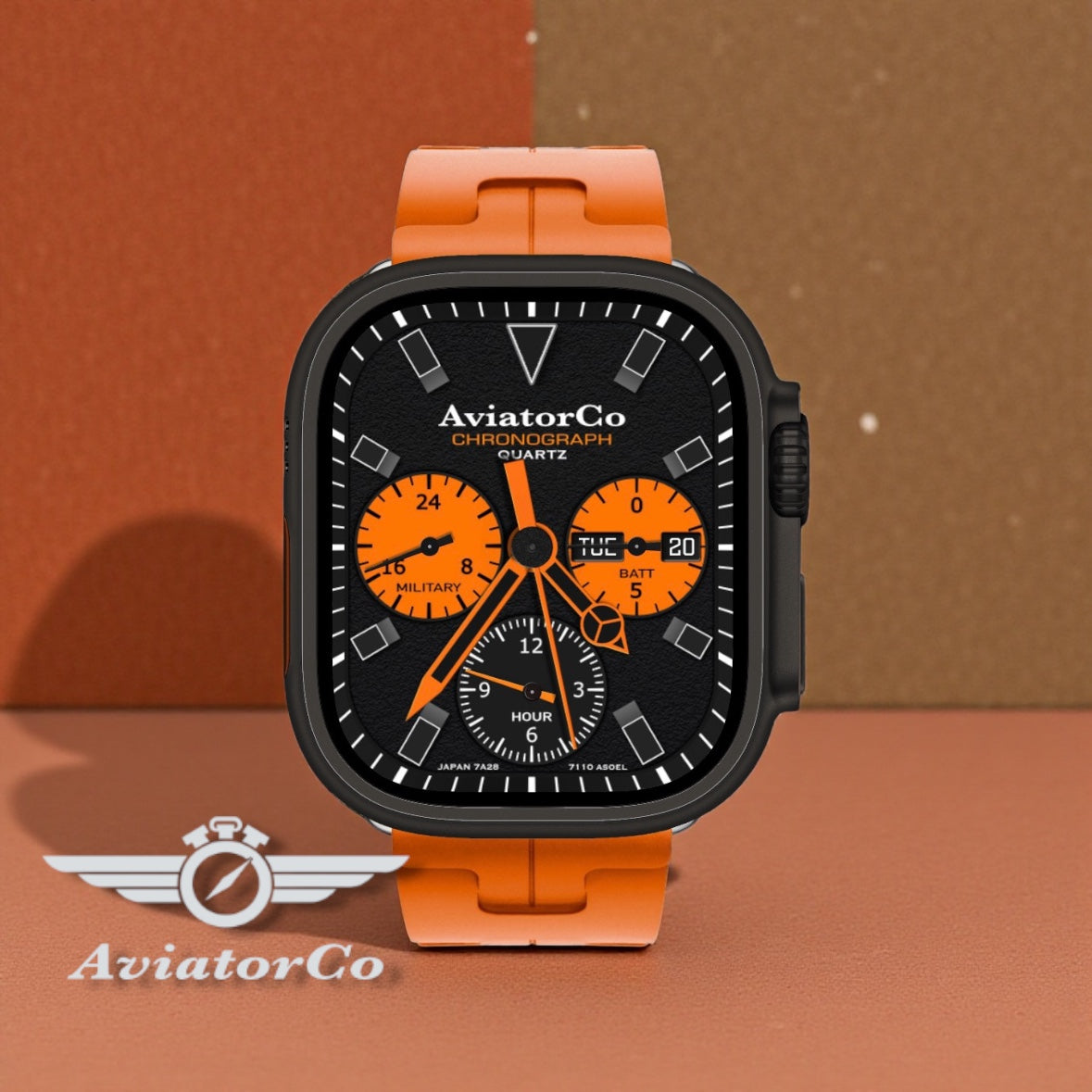 AviatorCo 1975 Quartz Vintage – Chronograph Watch Face for Apple Watch and Clockology