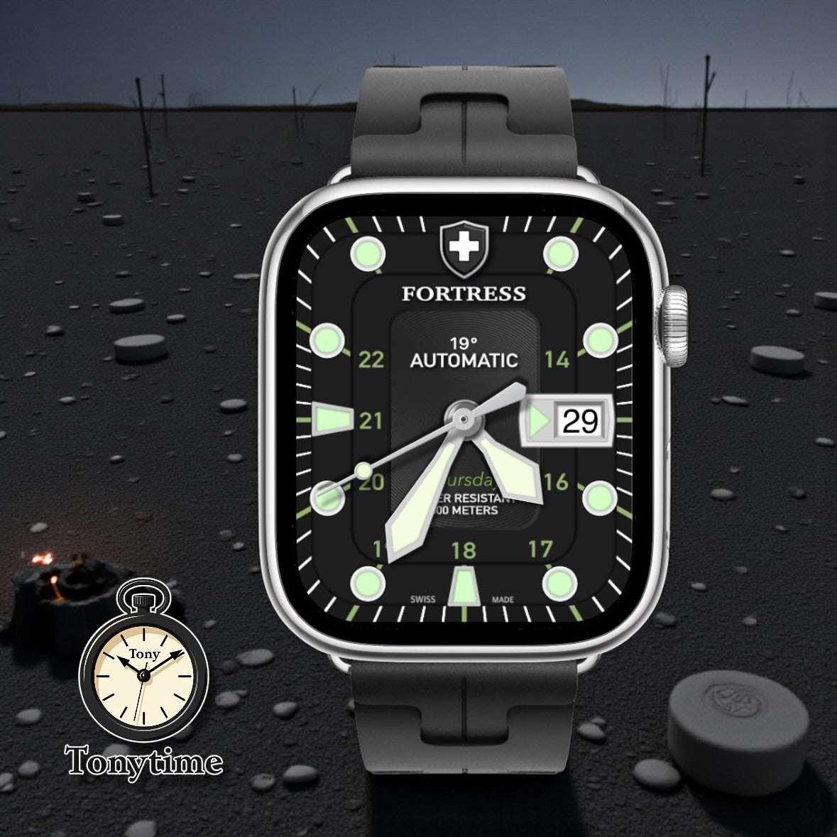 Fortress Midnight Diver – Premium Diver Watch Face for Apple Watch Ultra & Series (Clockology)