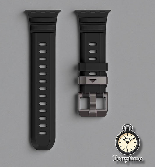 Rugged Silicone Sport Band for Apple Watch 44mm-49mm Free Watch Face