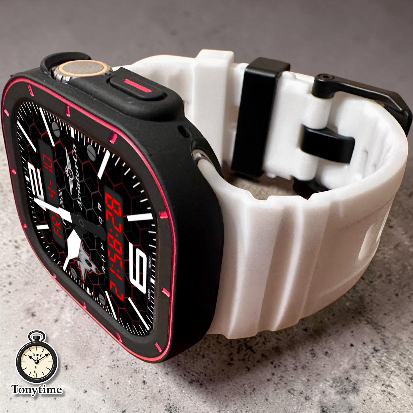 Phantom Redline Glow Ultra Modification Kit – Apple Watch Ultra 49mm Case + Glow in the Dark Band