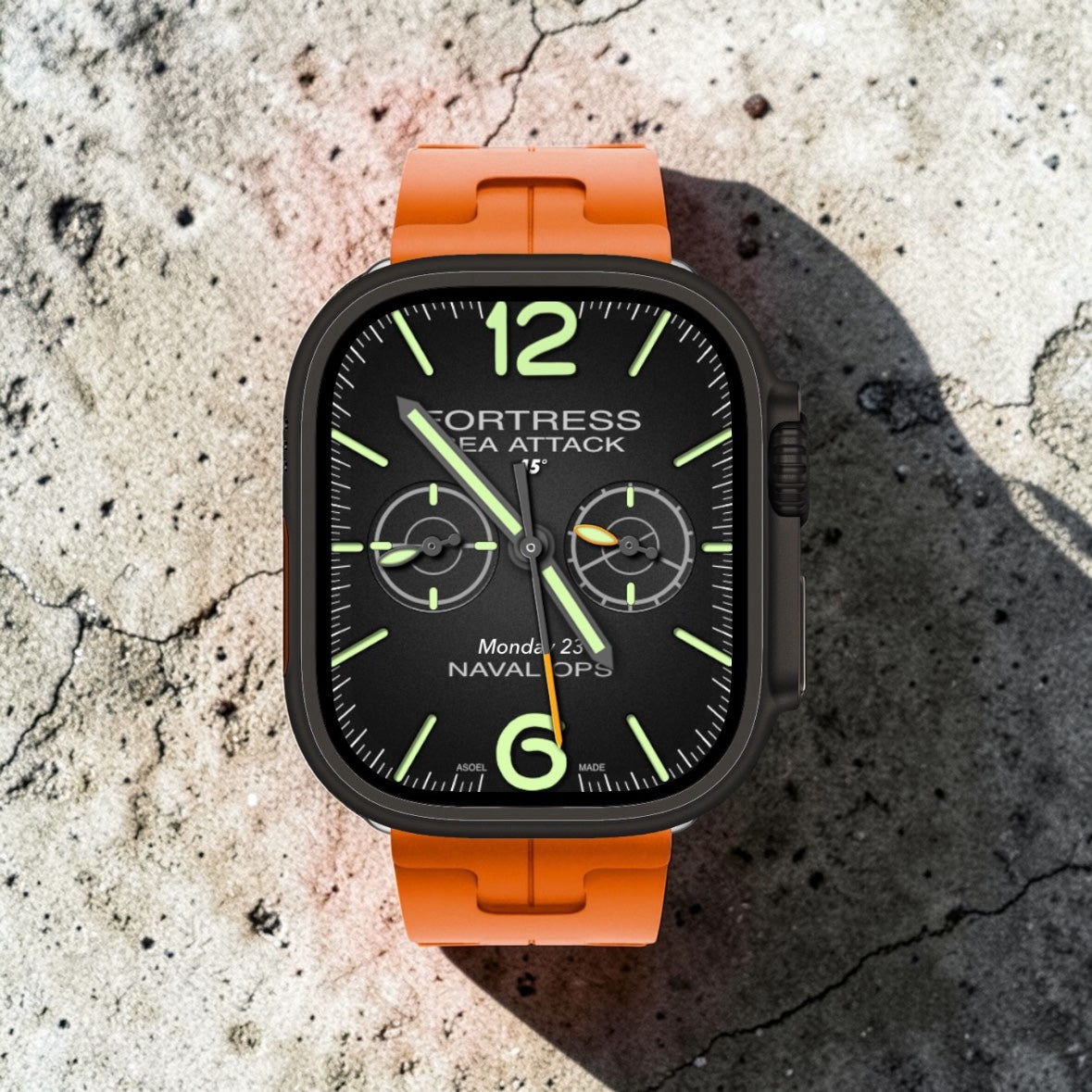 Fortress Sea Attack – Naval Ops Apple Watch Face (Day/Night Mode + Ultra/Series Compatible)
