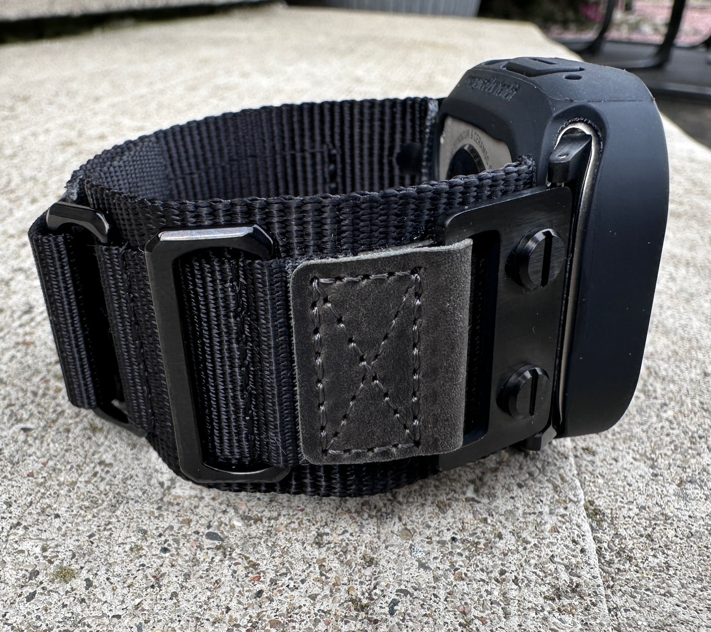 Apple Watch Ultra Stealth Recon Modification Kit Black Tactical Nylon Band TPU Case 49mm