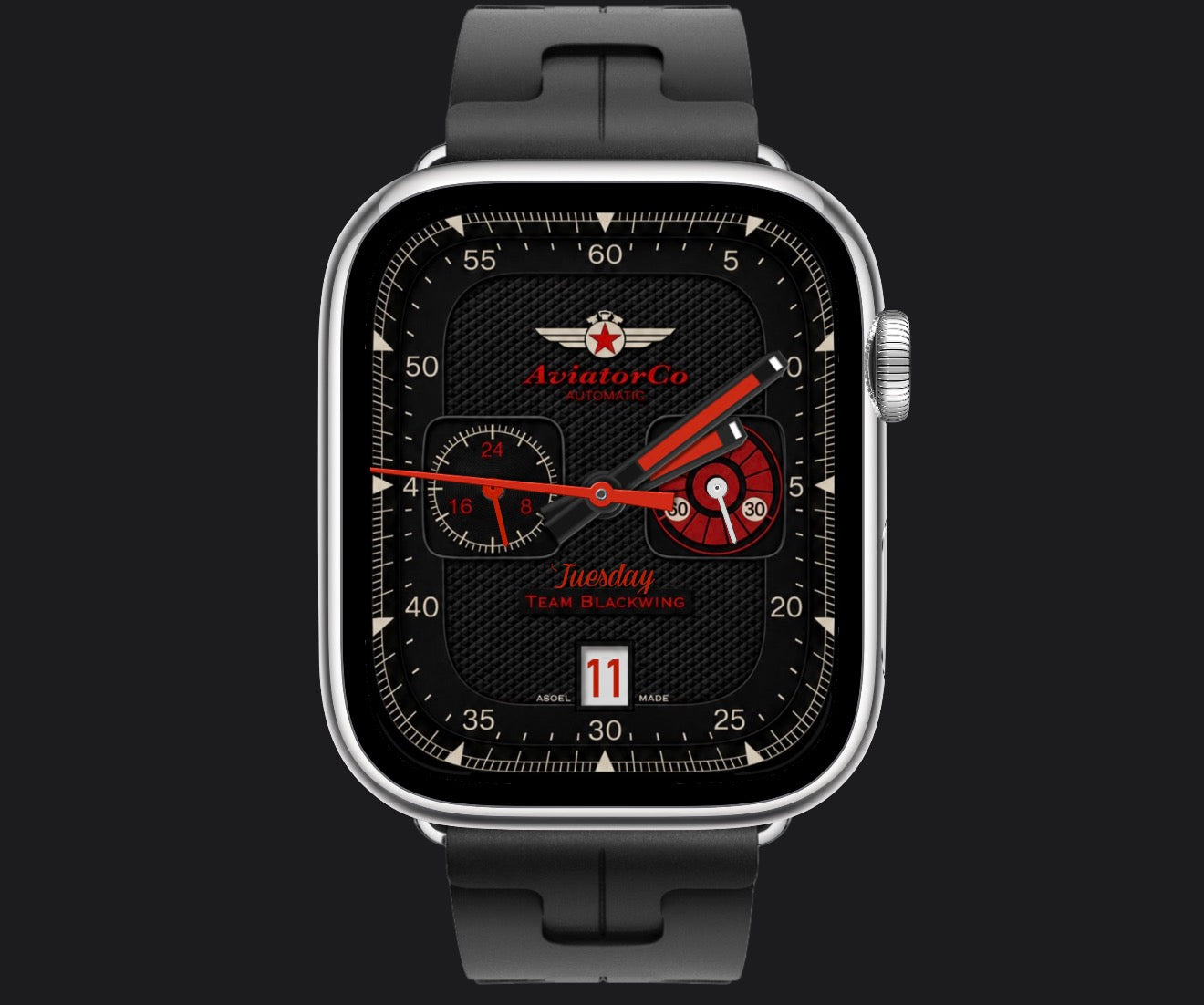 AviatorCo Team Blackwing – Aviation Apple Watch Face for Clockology | Ultra & Series