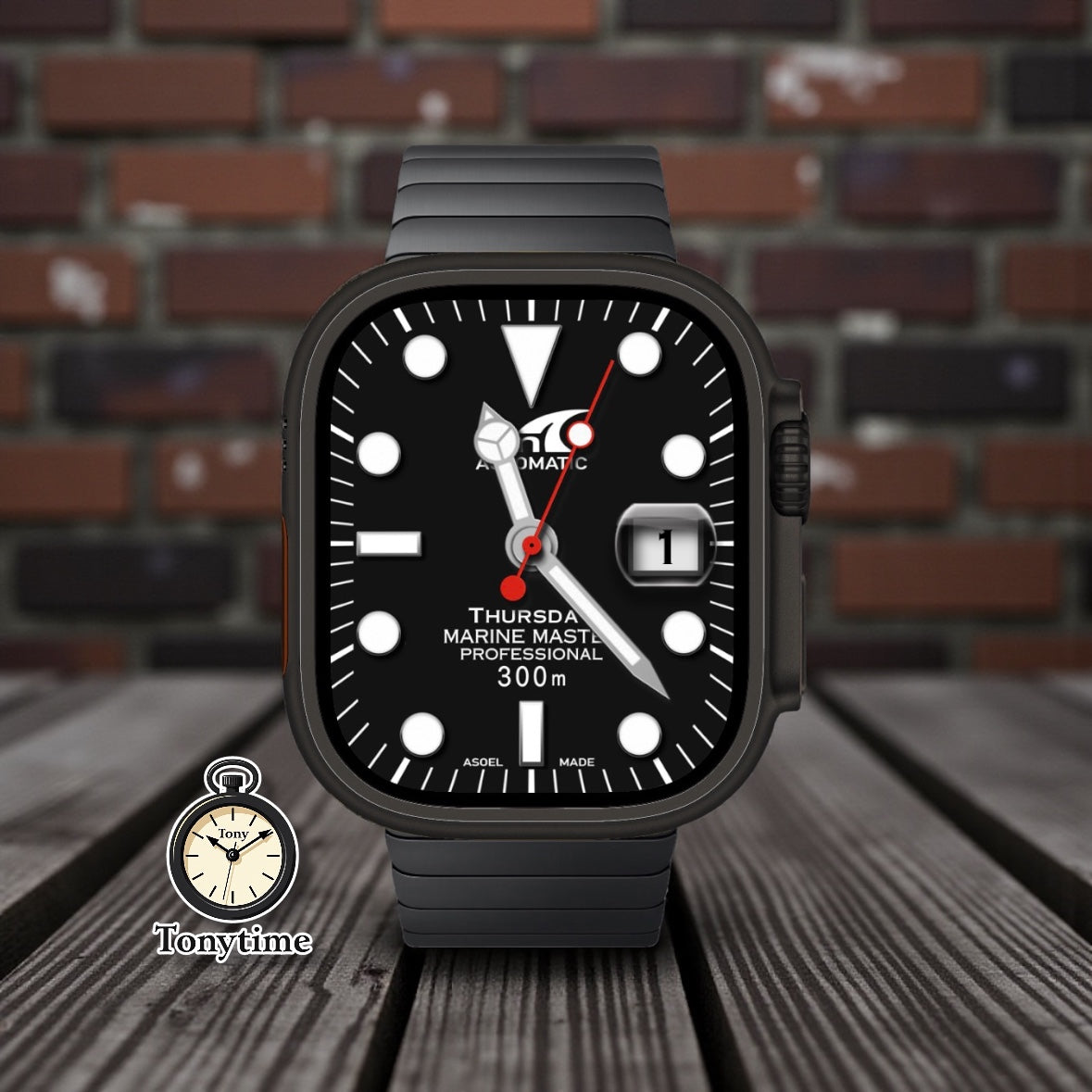 Fin Marine Professional – Classic Diver Watch Face for Apple Watch (Ultra & Series) Clockology