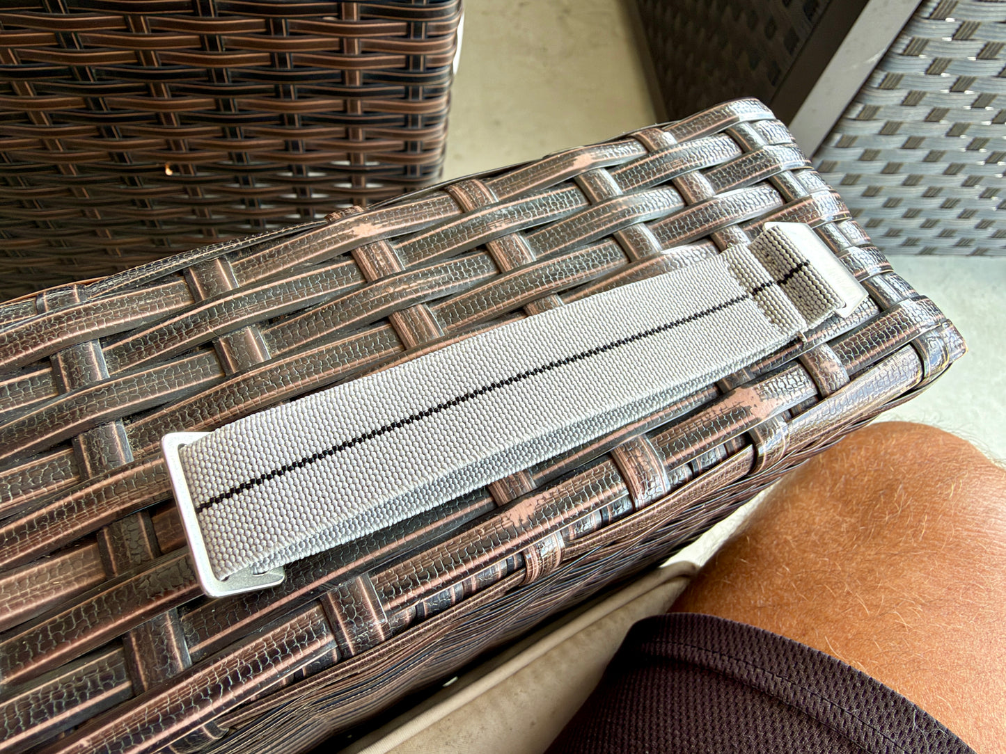 Marine Flex Elastic Watch Strap | Gray with Black Stripe | Premium 22mm NATO Style