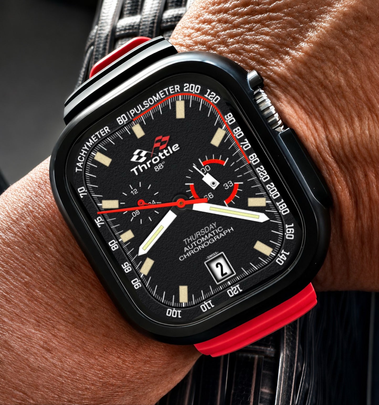 Throttle Performance Armor Mod Kit for Apple Watch Ultra | 2 Premium Bands + Glass Screen Protector