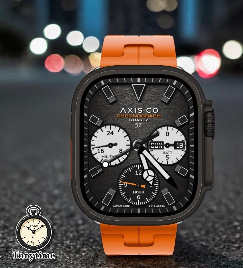 Axis Co Classic Chronograph Watch Face – Vintage Style for Apple Watch Ultra & Serie