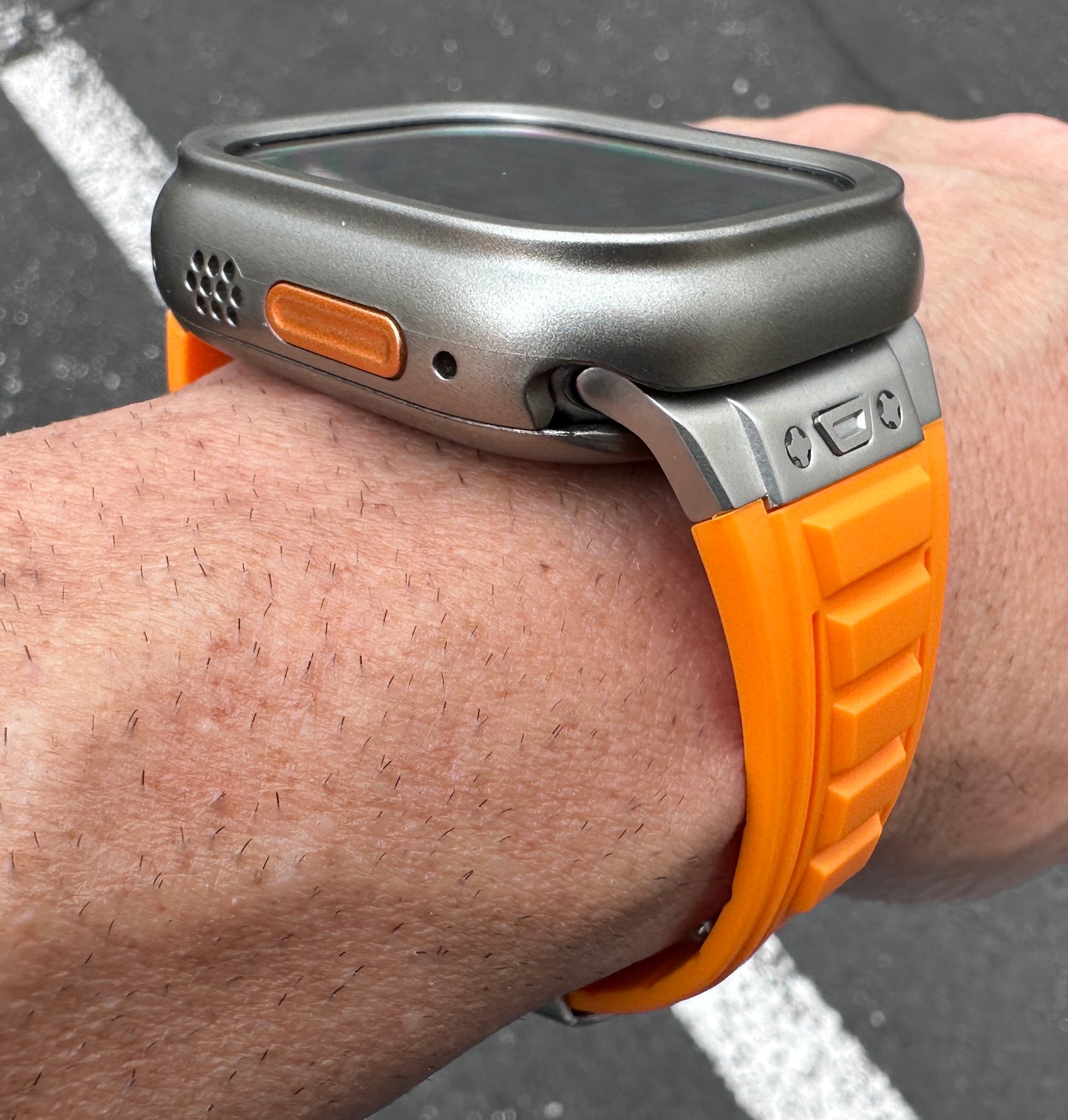 Titan Vector Modification Kit Pro Edition Apple Watch Ultra 49mm Case + Orange Band +B.Fly Clasp