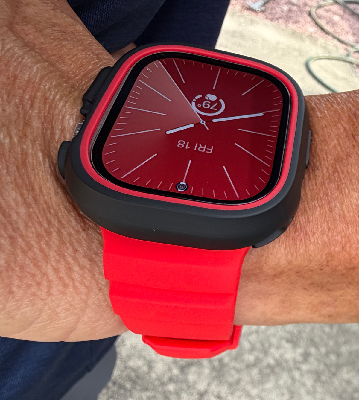 Crimson Core Mod Kit for Apple Watch Ultra 49mm Red Band Black Case Red Bezel