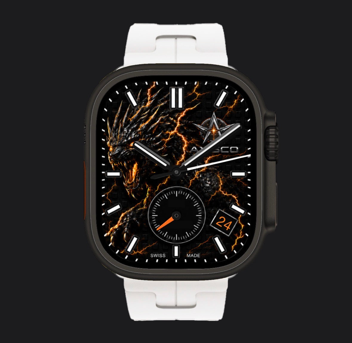 AXISCO DRAGON IGNITE – Apple Watch for Clockology Face Download (Ultra Optimized)