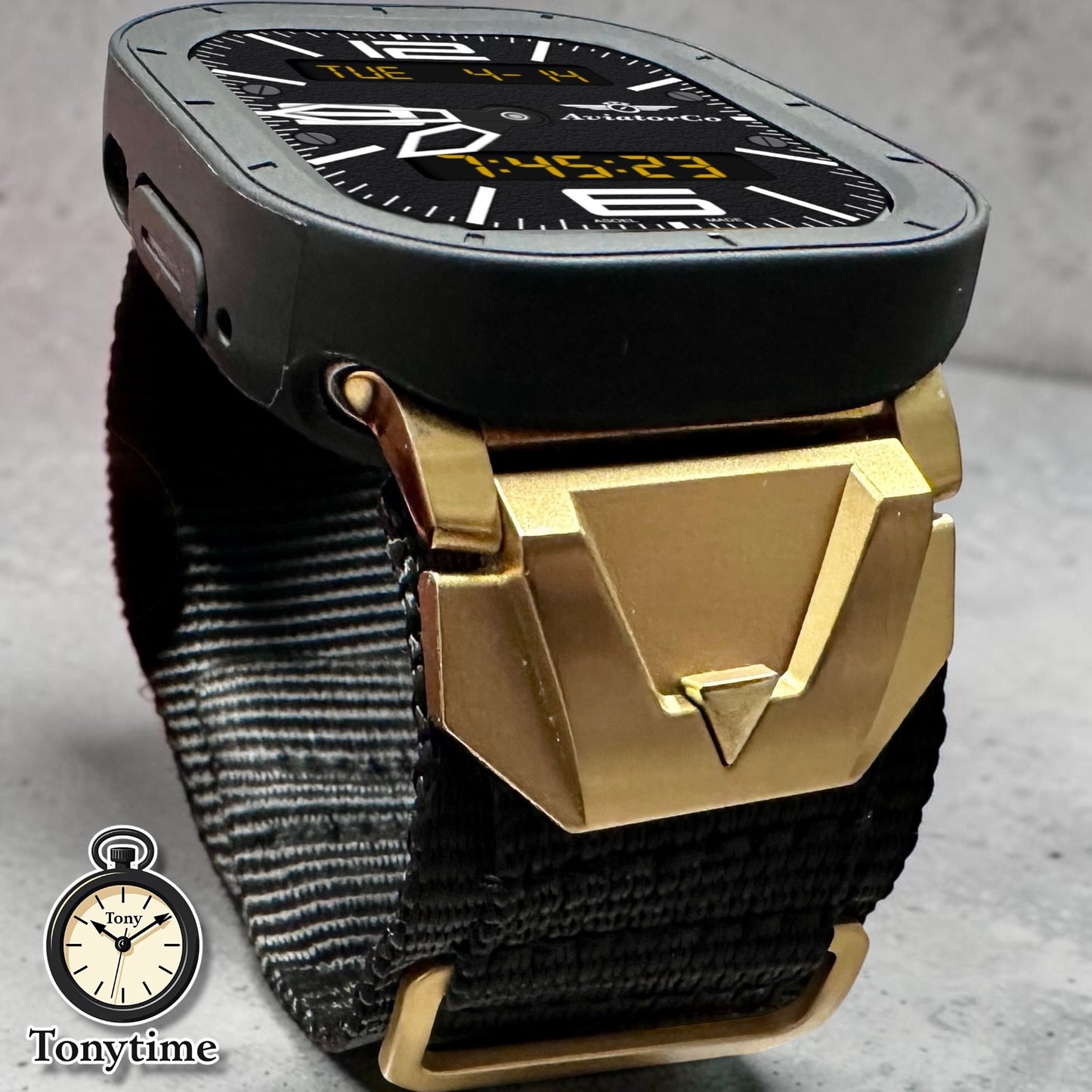 Apple Watch Ultra Stealth Vanguard Modification Kit-Black Nylon Band + Rugged TPU Case