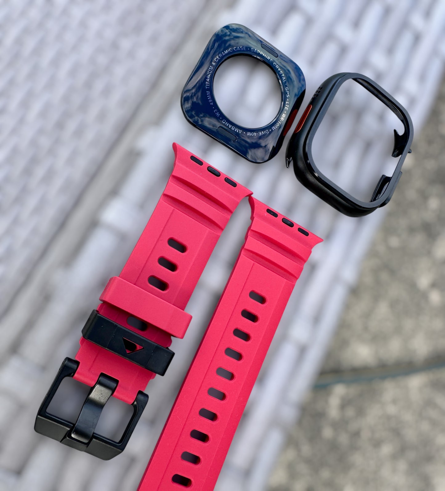 Titan Redline Armor Modification Kit for Apple Watch Ultra 49mm, Rugged Band-Armor Case