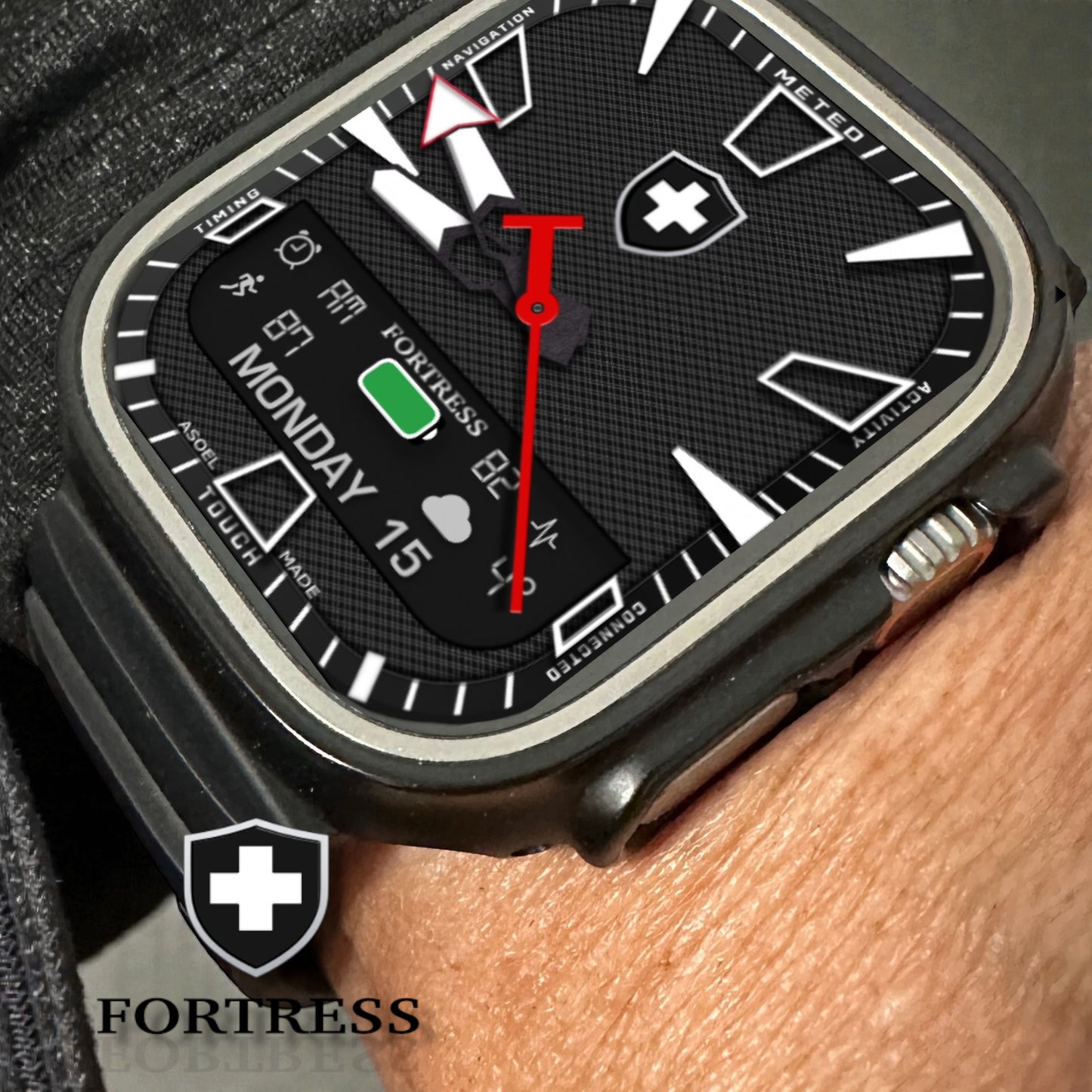 Fortress Military Apple Watch Face: Sentinel Hybrid Clockology Design
