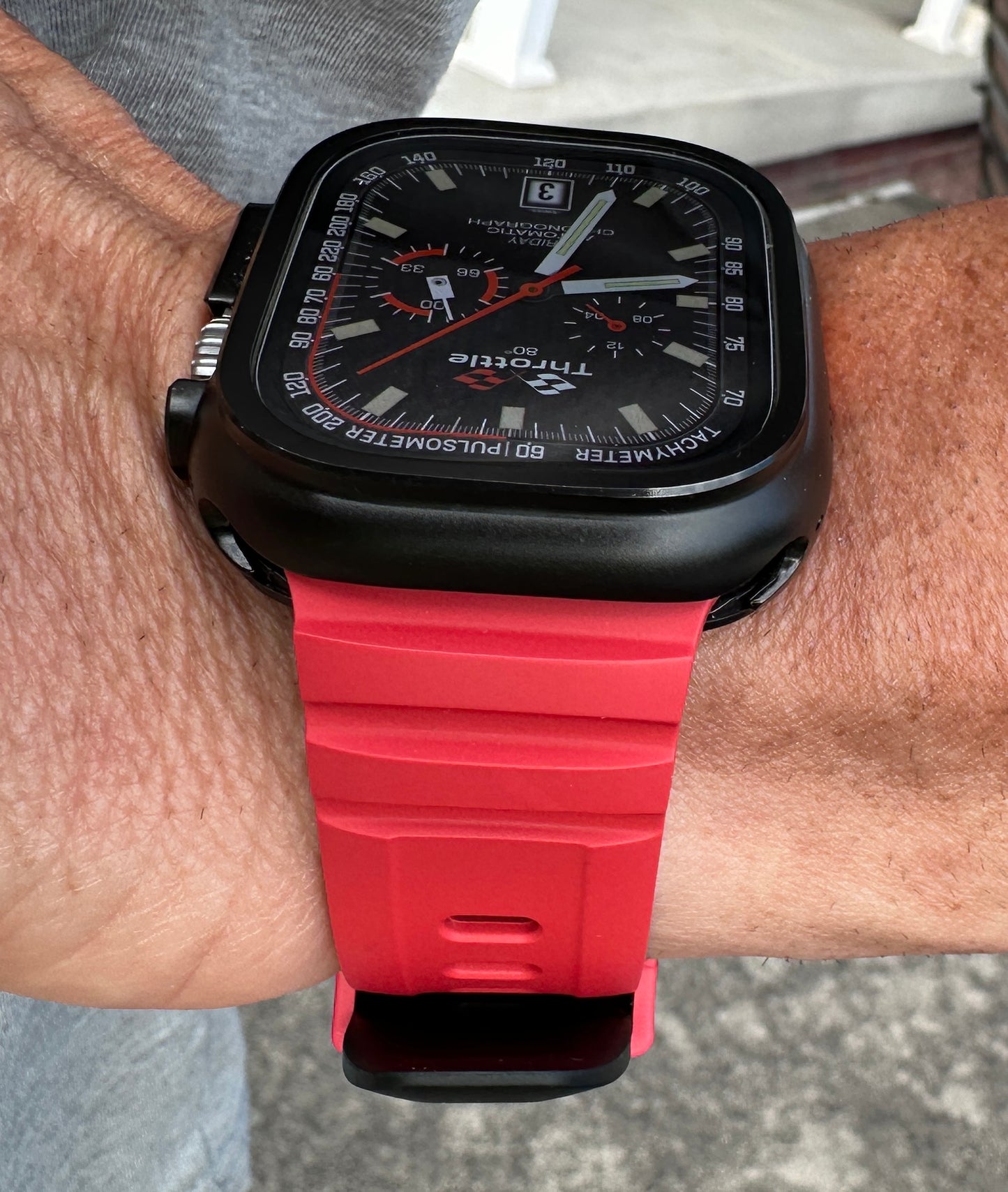 Throttle Performance Armor Mod Kit for Apple Watch Ultra | 2 Premium Bands + Glass Screen Protector