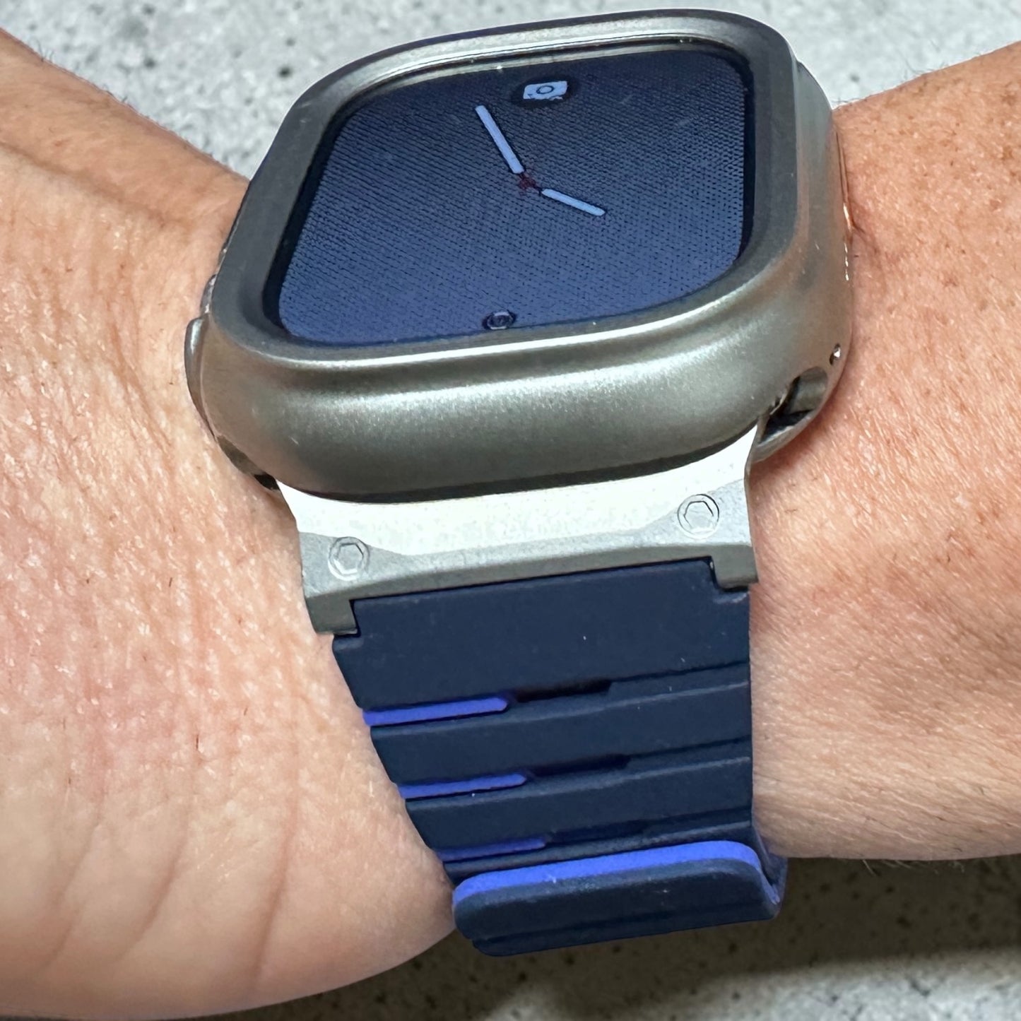 AeroFlex Piano Modification Kit Apple Watch Ultra 49mm Custom Blue Sport Band + Hard Case with Screen Protector