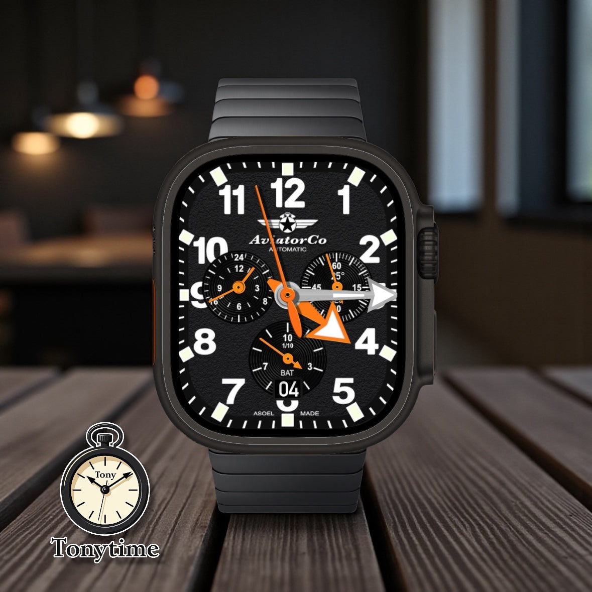 AviatorCo Night Blizzard Watch Face — Aviation Chronograph Edition Clockology