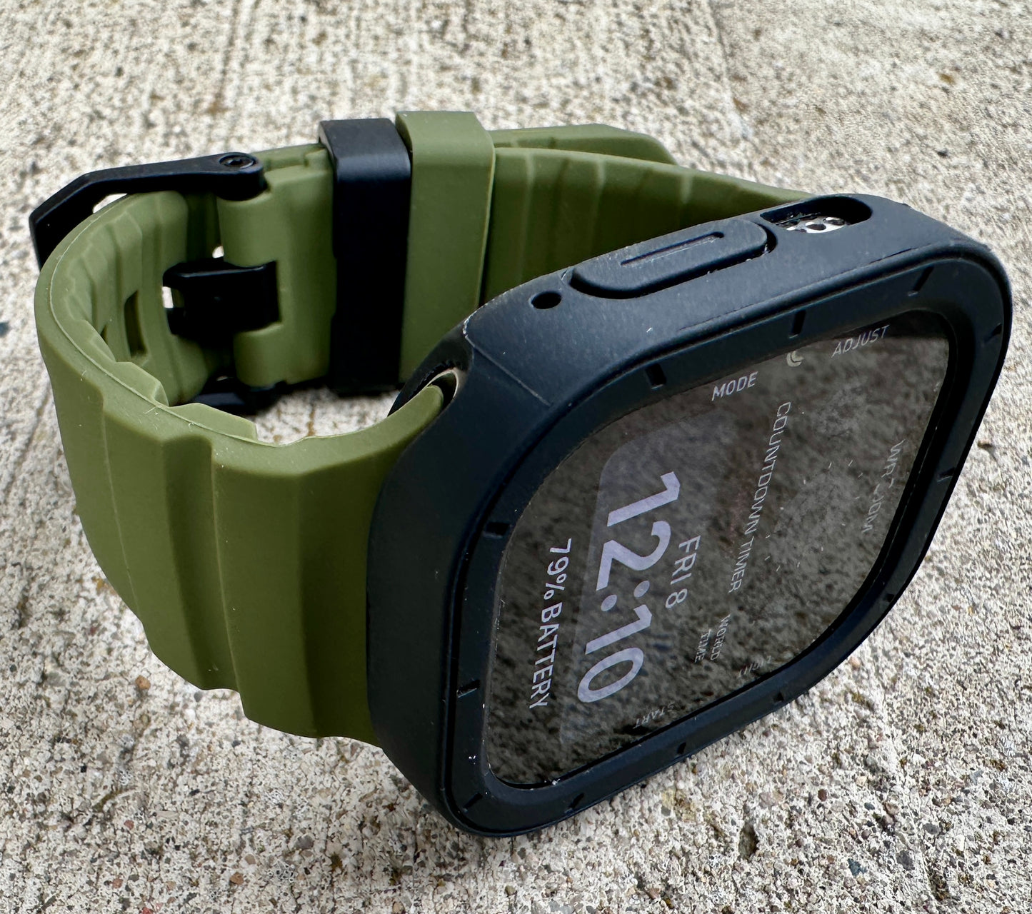 Ranger Tactical Modification Kit Apple Watch Ultra 49mm Green Rugged Band Black TPU Case
