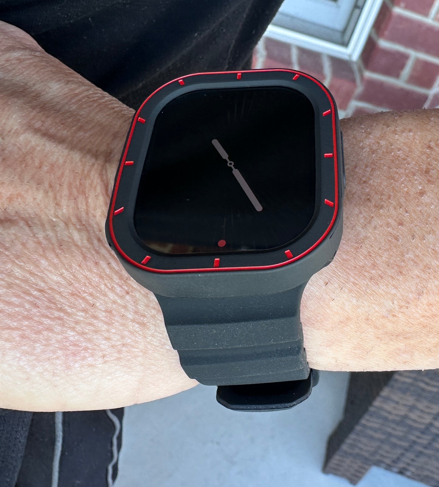Apple Watch Ultra Modification Kit – Crimson Stealth – Rugged Silicone Band + Case – 49mm