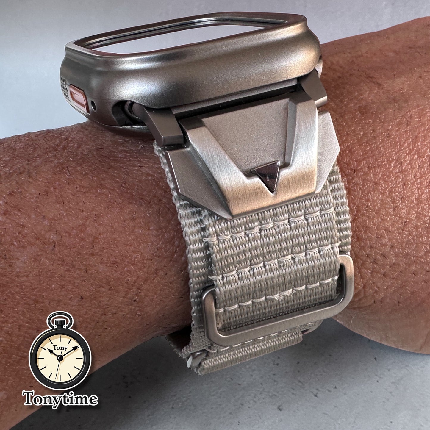 Summit Ridge Modification Kit For Apple Watch Ultra 49mm-Titanium Style Case +Rugged Band