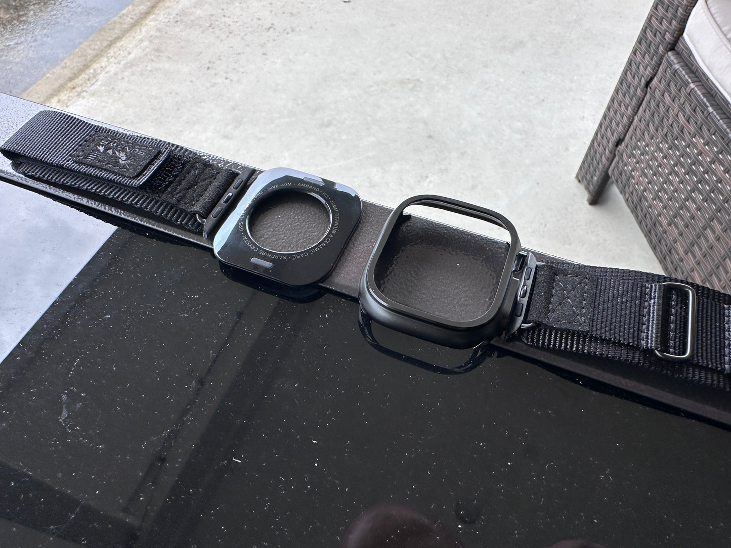Apple Watch Ultra Stealth Forge Pro Mod Kit - Black Nylon Band+Armor CASE (49mm)