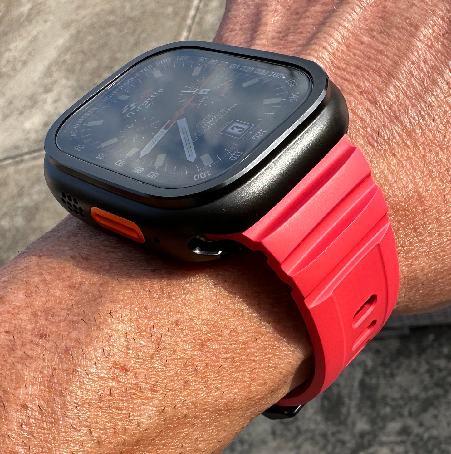 Throttle Performance Armor Mod Kit for Apple Watch Ultra | 2 Premium Bands + Glass Screen Protector