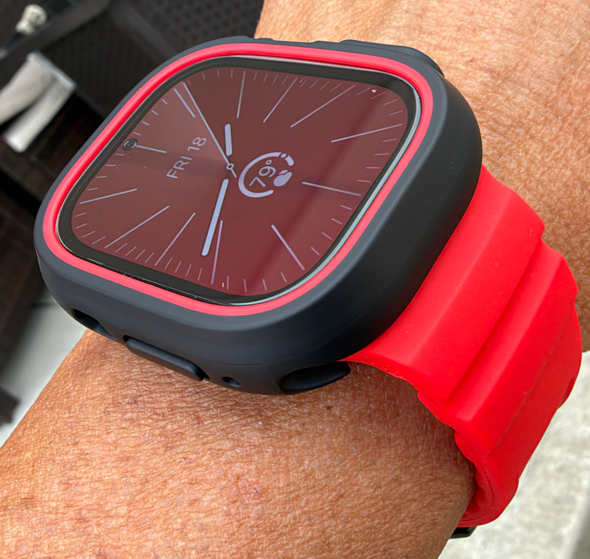 Crimson Core Mod Kit for Apple Watch Ultra 49mm Red Band Black Case Red Bezel