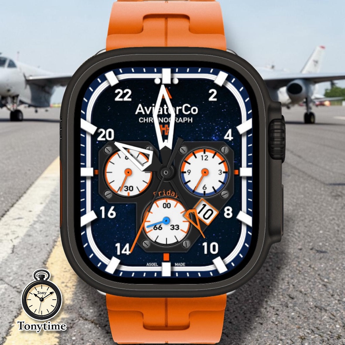 AviatorCo Blue Ironhawk – Aviation Clockology Watch Face for Apple Watch (Ultra + Series)