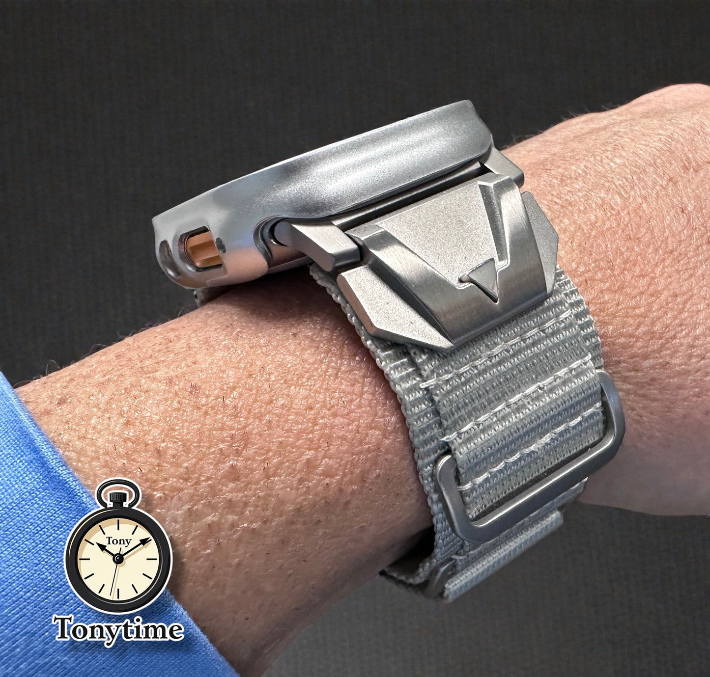 Apple Watch Ultra Modification Kit Summit Series – Nylon Strap + Silver Hardware band